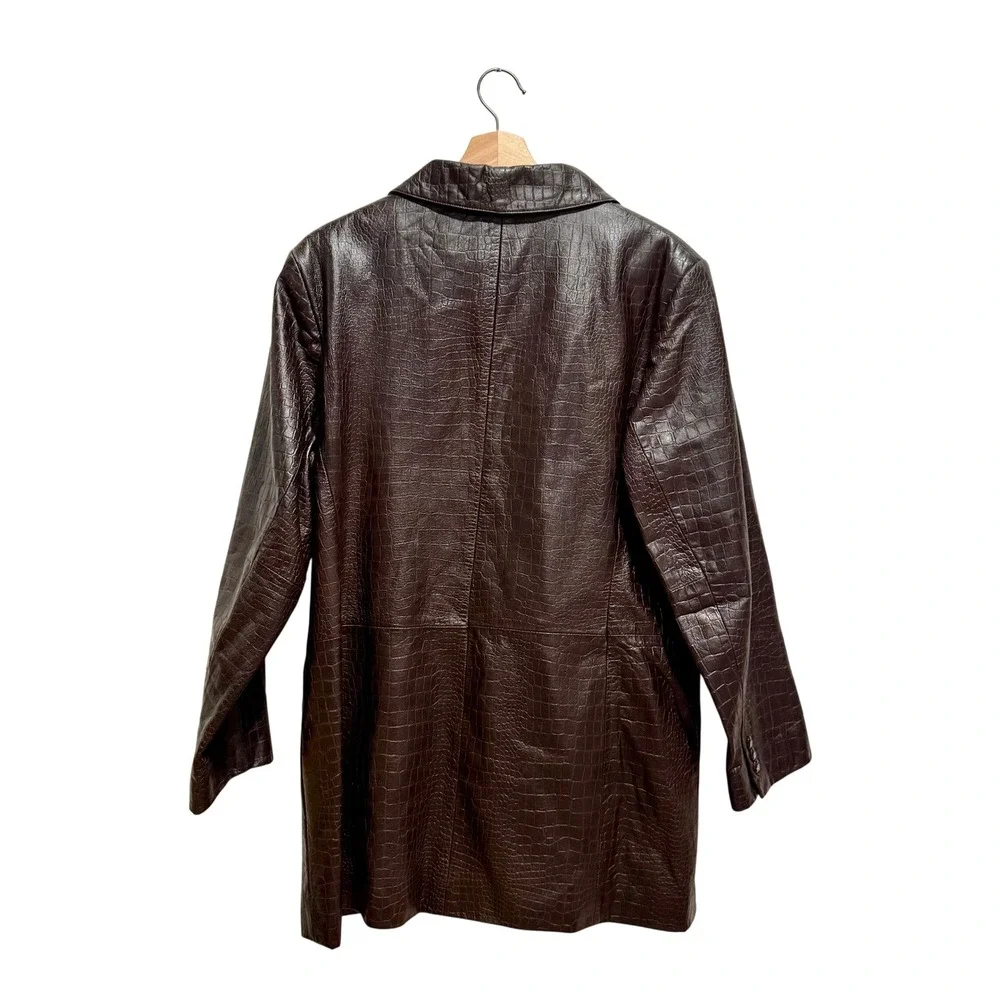 Vintage‎ 90's Liz Claiborne Crocodile Embossed Leather Blazer Jacket